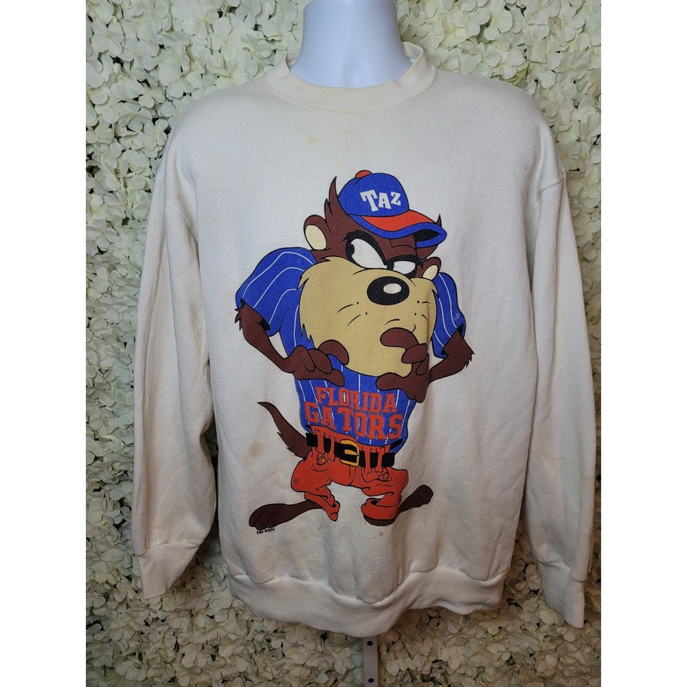 Tultex Florida Gators Vintage Taz Sweatshirt,  XL, White,‎ Screen Print